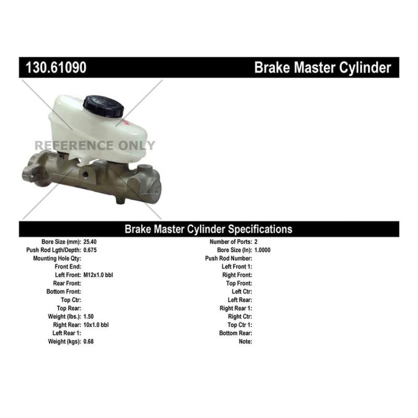 CENTRIC PARTS 130.61090 Centric Premium Brake Master Cylinder