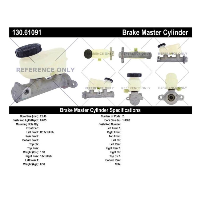 CENTRIC PARTS 130.61091 Centric Premium Brake Master Cylinder