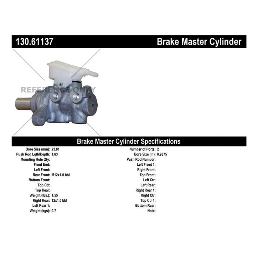 CENTRIC PARTS 130.61137 Centric Premium Brake Master Cylinder