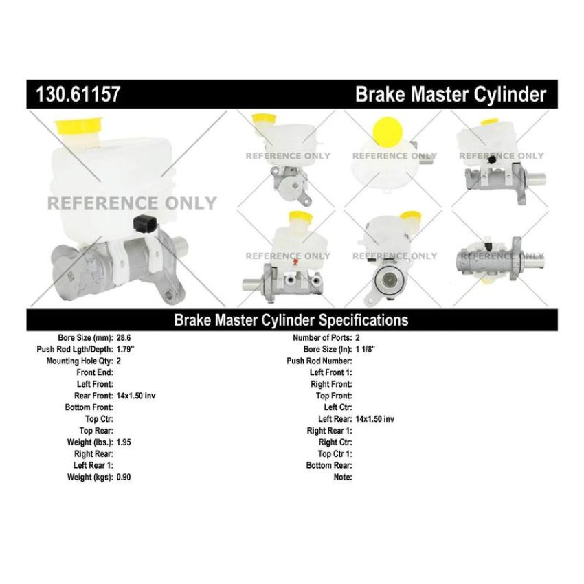 CENTRIC PARTS 130.61157 Centric Premium Brake Master Cylinder