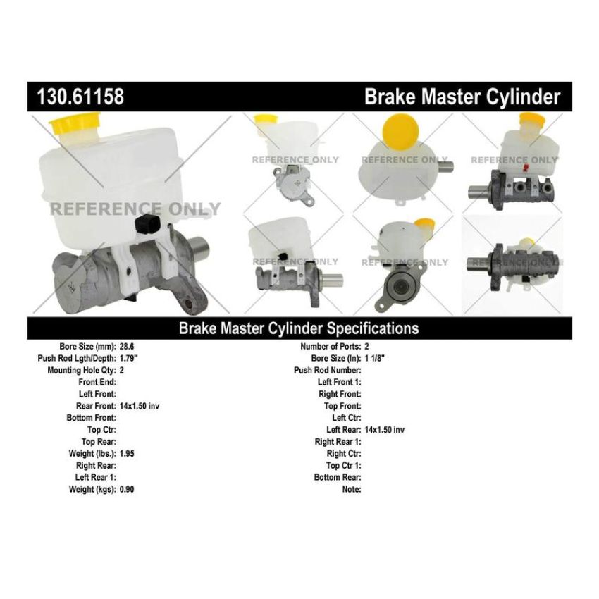 CENTRIC PARTS 130.61158 Centric Premium Brake Master Cylinder