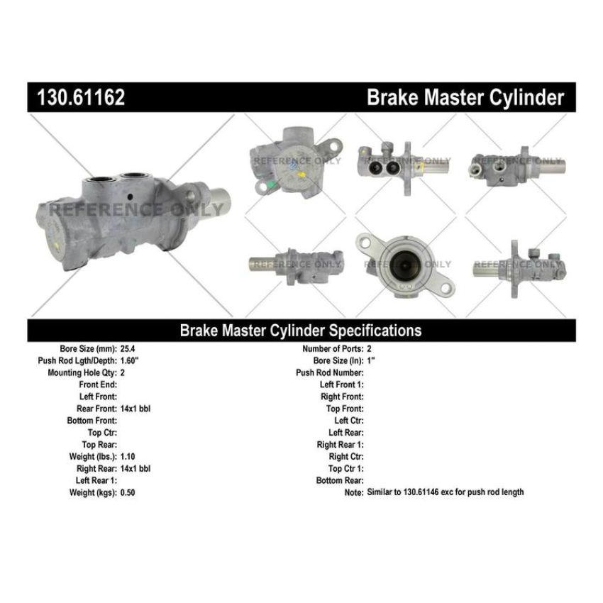 CENTRIC PARTS 130.61162 Centric Premium Brake Master Cylinder