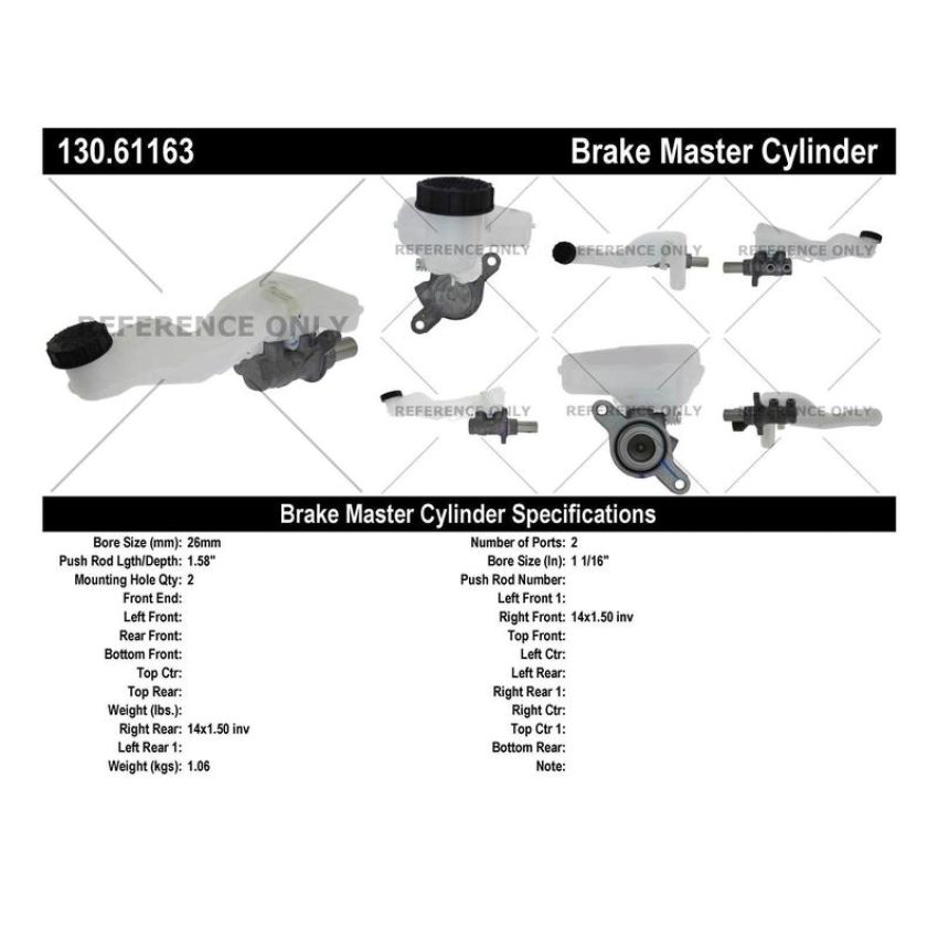 CENTRIC PARTS 130.61163 Centric Premium Brake Master Cylinder