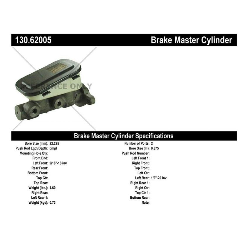 CENTRIC PARTS 130.62005 Centric Premium Brake Master Cylinder