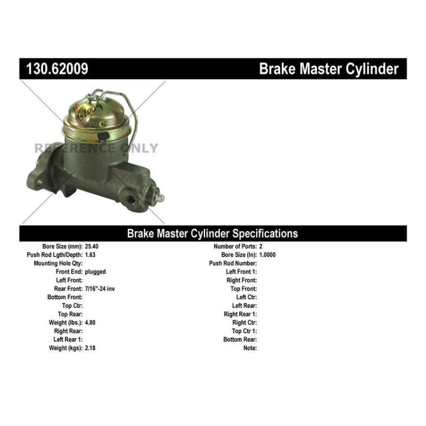 CENTRIC PARTS 130.62009 Centric Premium Brake Master Cylinder