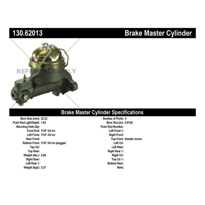 CENTRIC PARTS 130.62013 Centric Premium Brake Master Cylinder