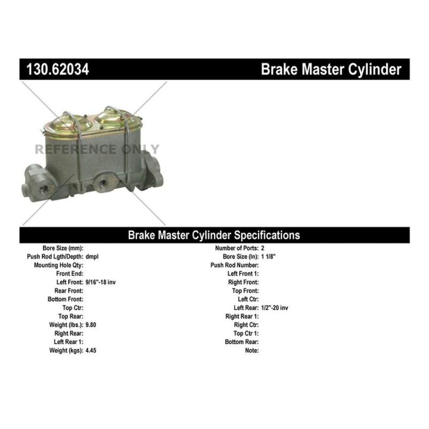 CENTRIC PARTS 130.62034 Centric Premium Brake Master Cylinder