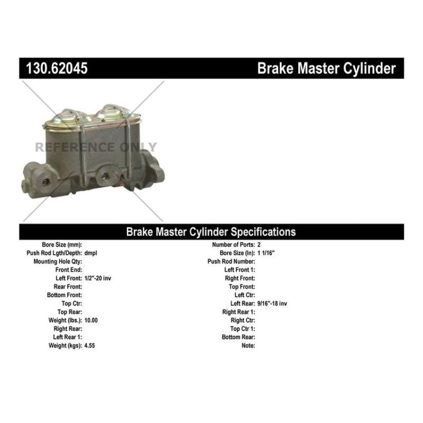CENTRIC PARTS 130.62045 Centric Premium Brake Master Cylinder