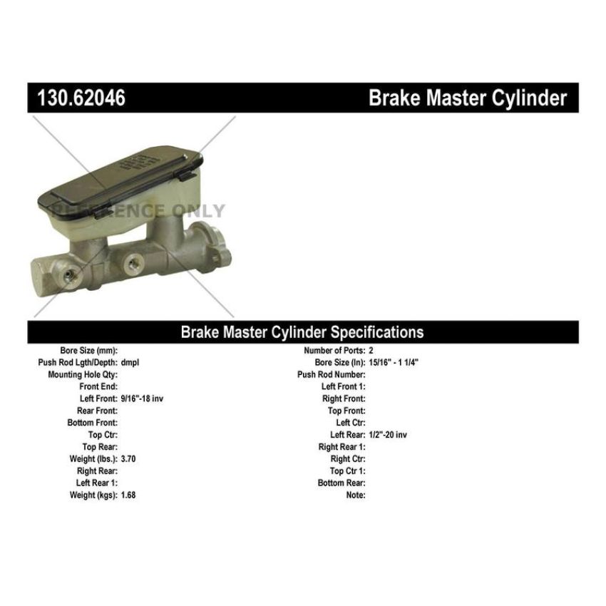 CENTRIC PARTS 130.62046 Centric Premium Brake Master Cylinder