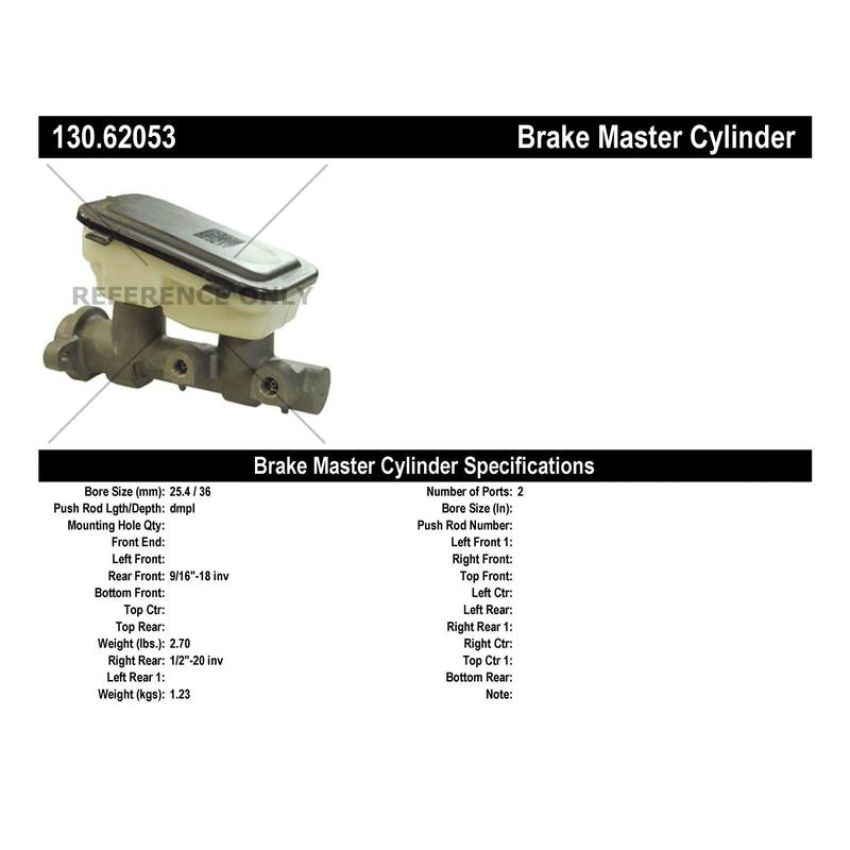 CENTRIC PARTS 130.62053 Centric Premium Brake Master Cylinder