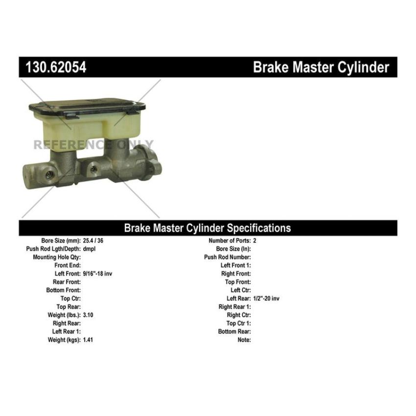 CENTRIC PARTS 130.62054 Centric Premium Brake Master Cylinder