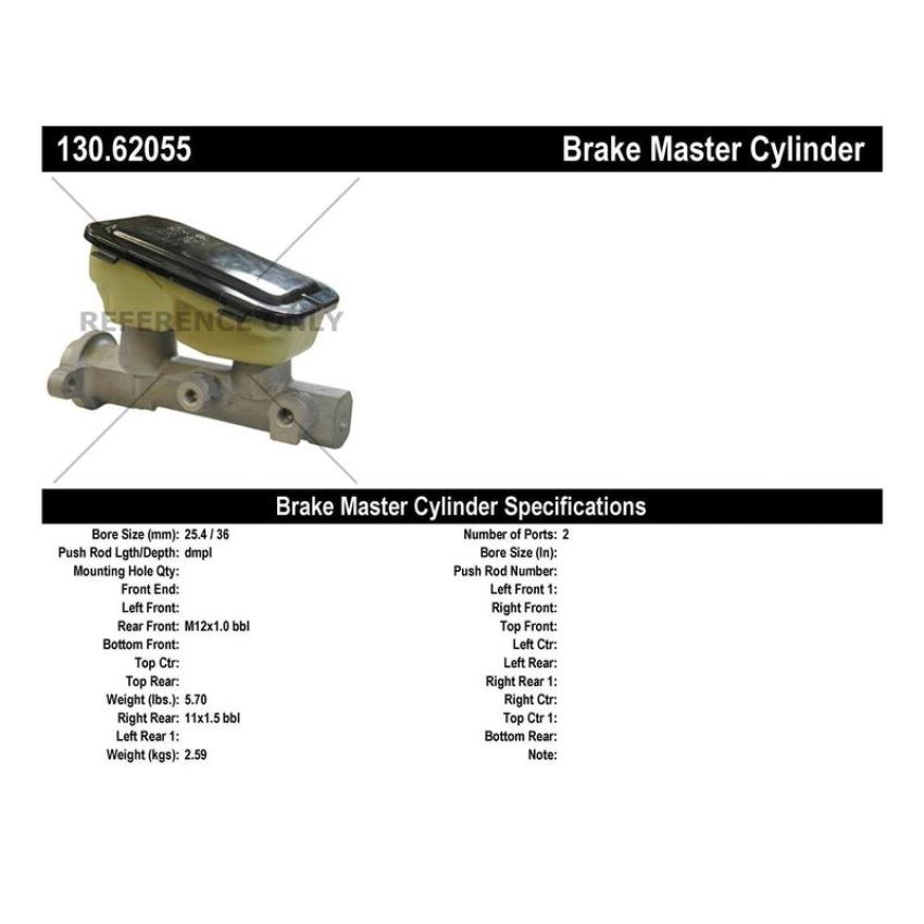 CENTRIC PARTS 130.62055 Centric Premium Brake Master Cylinder