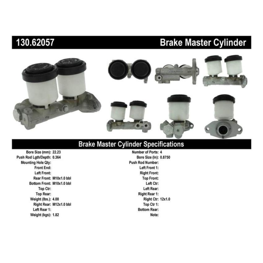 CENTRIC PARTS 130.62057 Centric Premium Brake Master Cylinder
