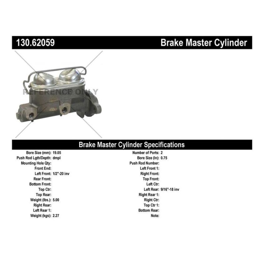 CENTRIC PARTS 130.62059 Centric Premium Brake Master Cylinder