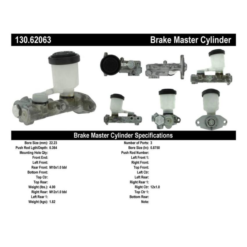 CENTRIC PARTS 130.62063 Centric Premium Brake Master Cylinder