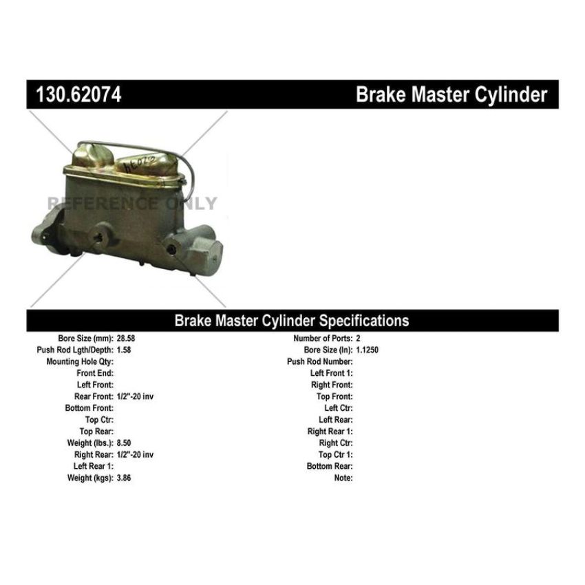 CENTRIC PARTS 130.62074 Centric Premium Brake Master Cylinder