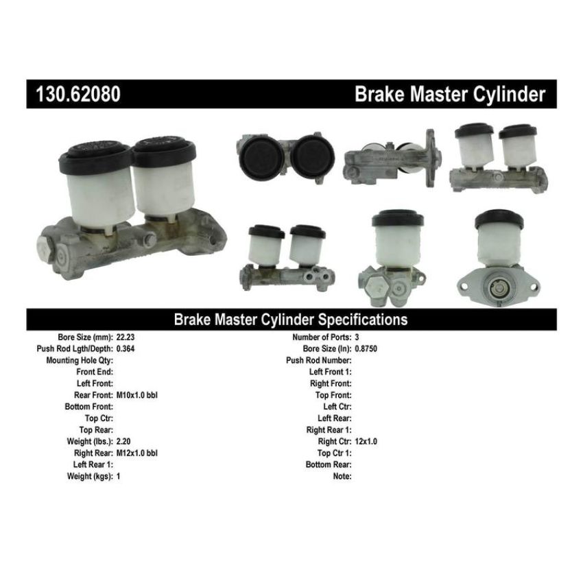 CENTRIC PARTS 130.62080 Centric Premium Brake Master Cylinder