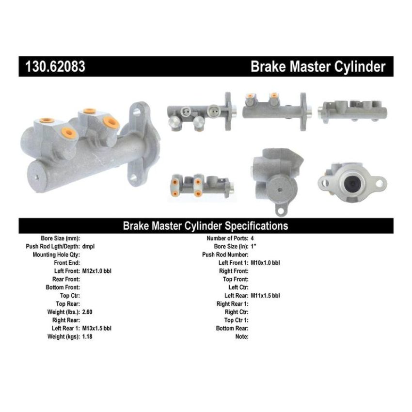 CENTRIC PARTS 130.62083 Centric Premium Brake Master Cylinder