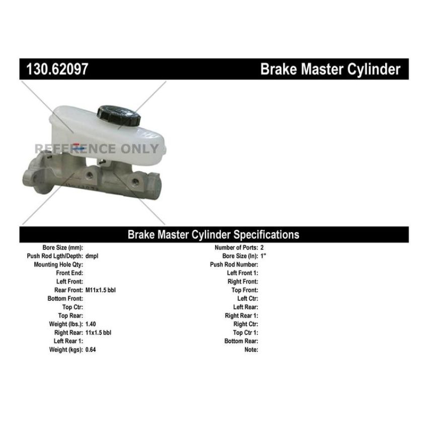 CENTRIC PARTS 130.62097 Centric Premium Brake Master Cylinder