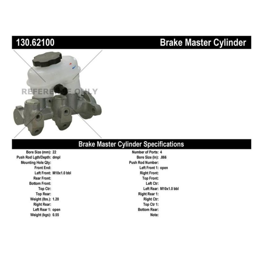CENTRIC PARTS 130.62100 Centric Premium Brake Master Cylinder