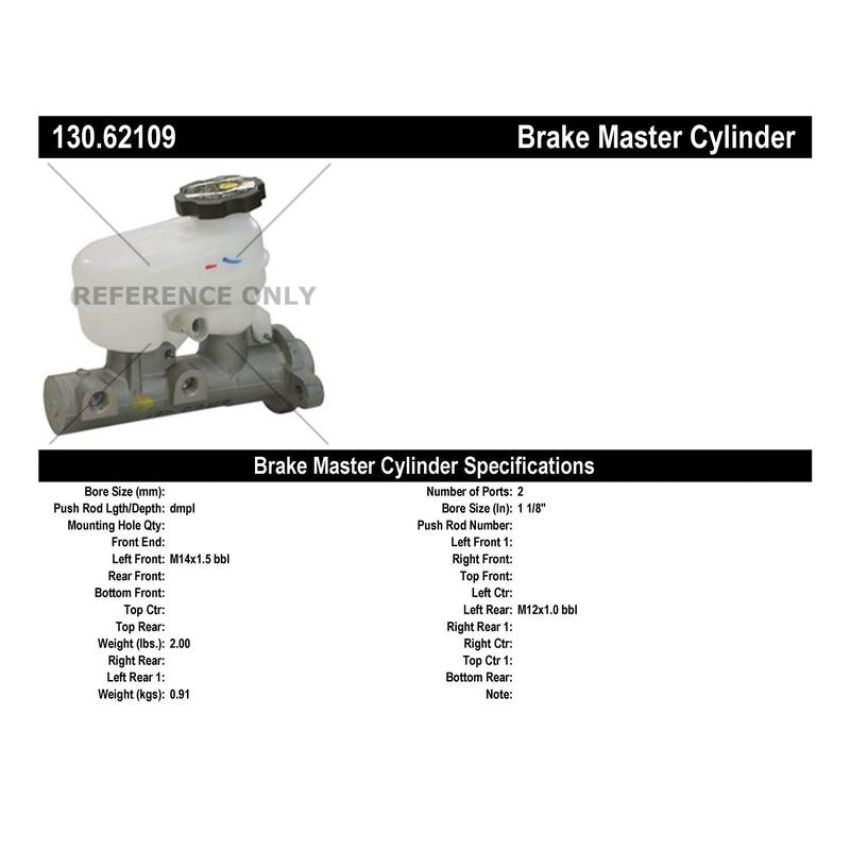 CENTRIC PARTS 130.62109 Centric Premium Brake Master Cylinder