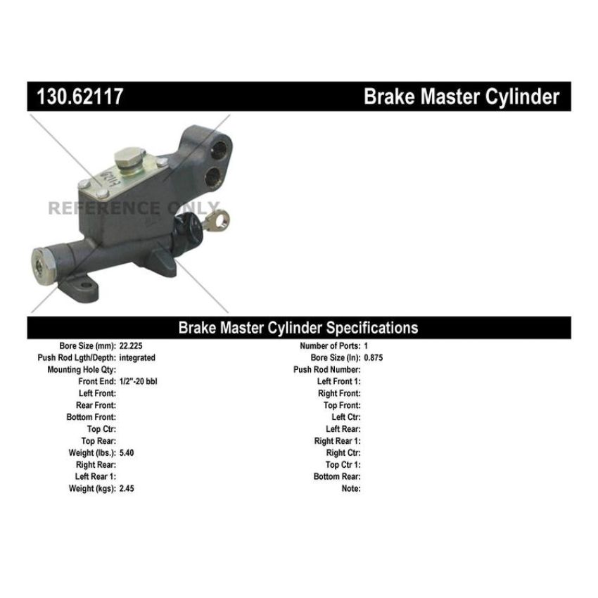CENTRIC PARTS 130.62117 Centric Premium Brake Master Cylinder