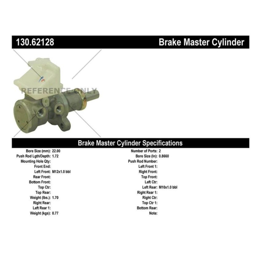 CENTRIC PARTS 130.62128 Centric Premium Brake Master Cylinder