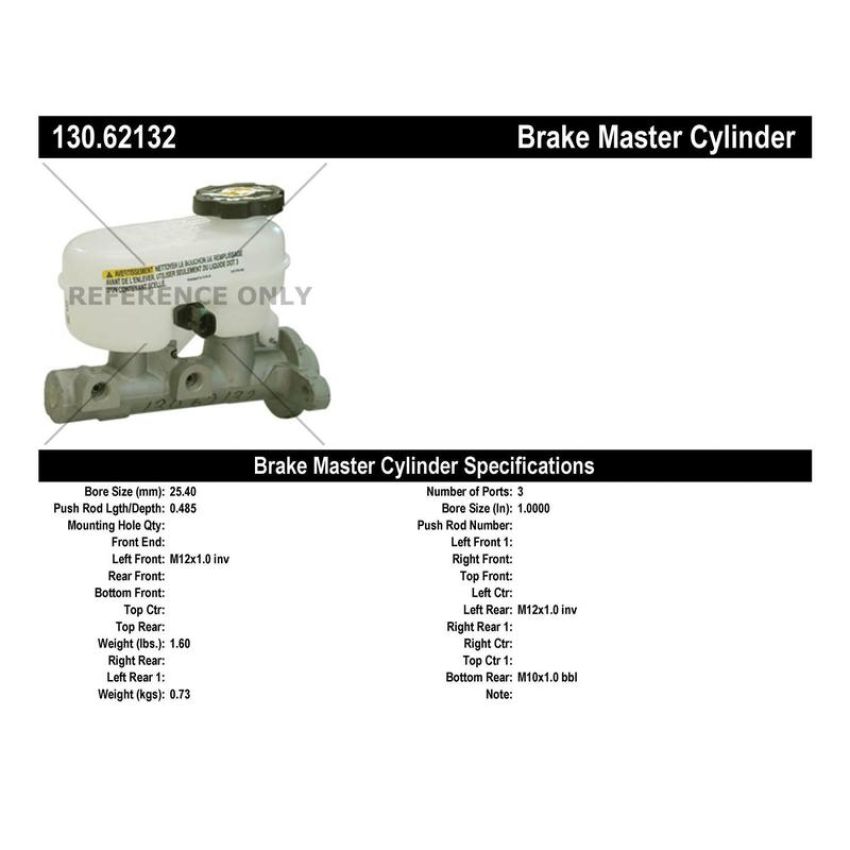 CENTRIC PARTS 130.62132 Centric Premium Brake Master Cylinder