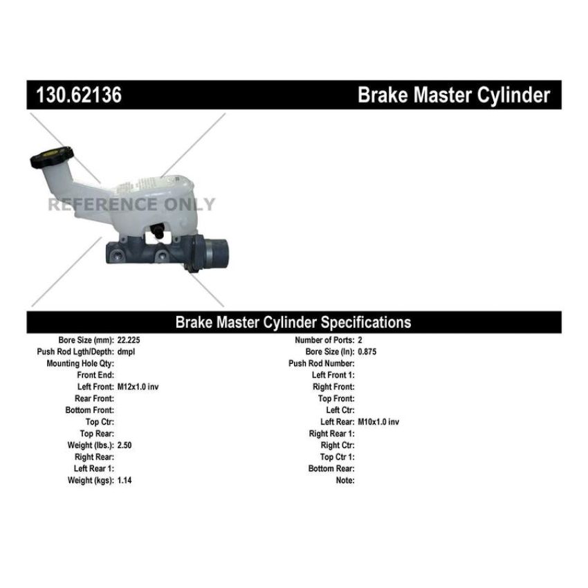 CENTRIC PARTS 130.62136 Centric Premium Brake Master Cylinder