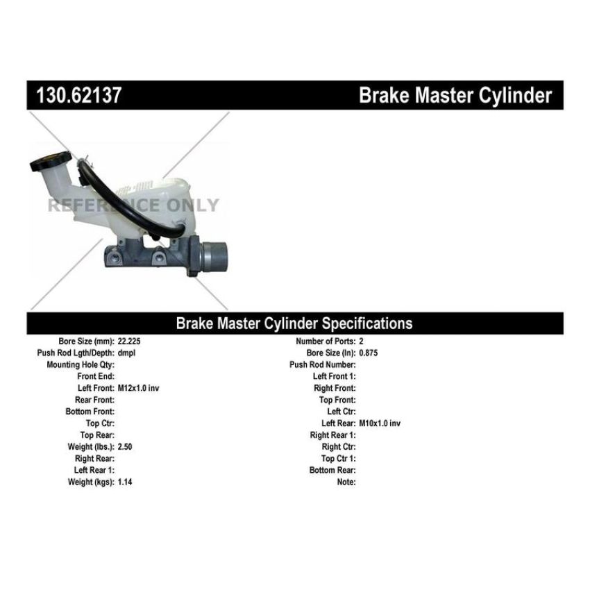 CENTRIC PARTS 130.62137 Centric Premium Brake Master Cylinder