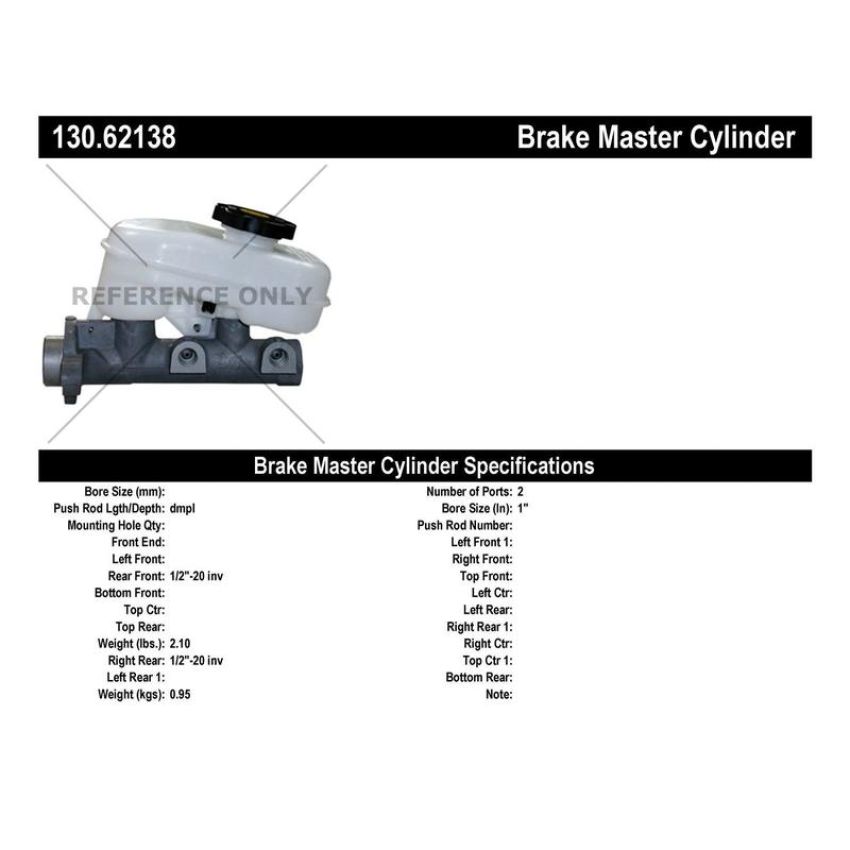 CENTRIC PARTS 130.62138 Centric Premium Brake Master Cylinder