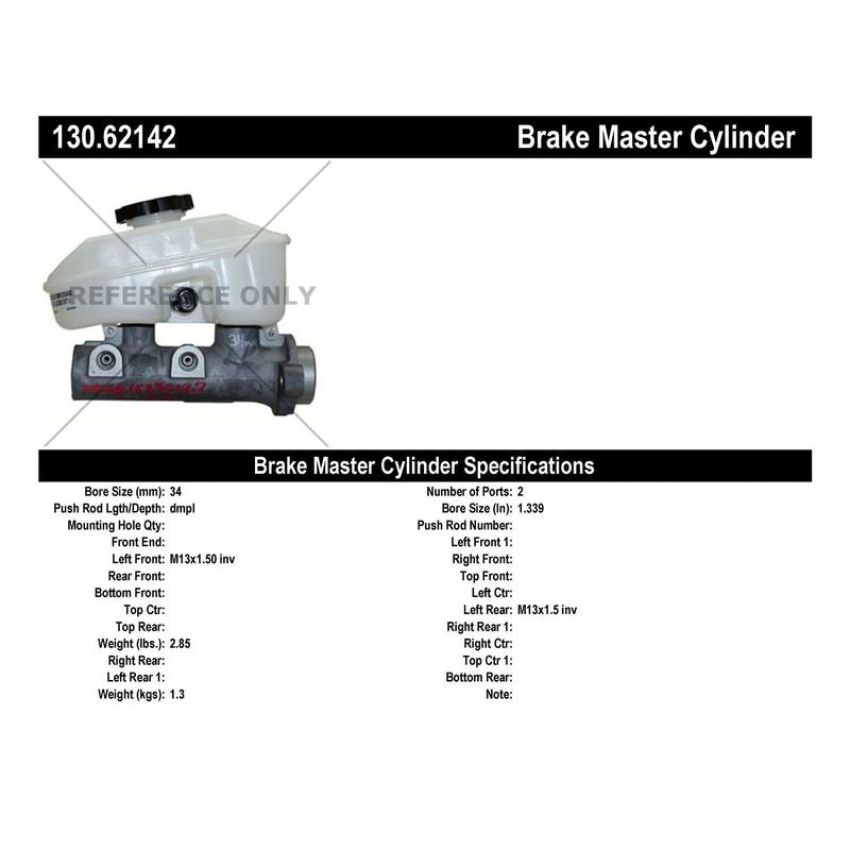 CENTRIC PARTS 130.62142 Centric Premium Brake Master Cylinder