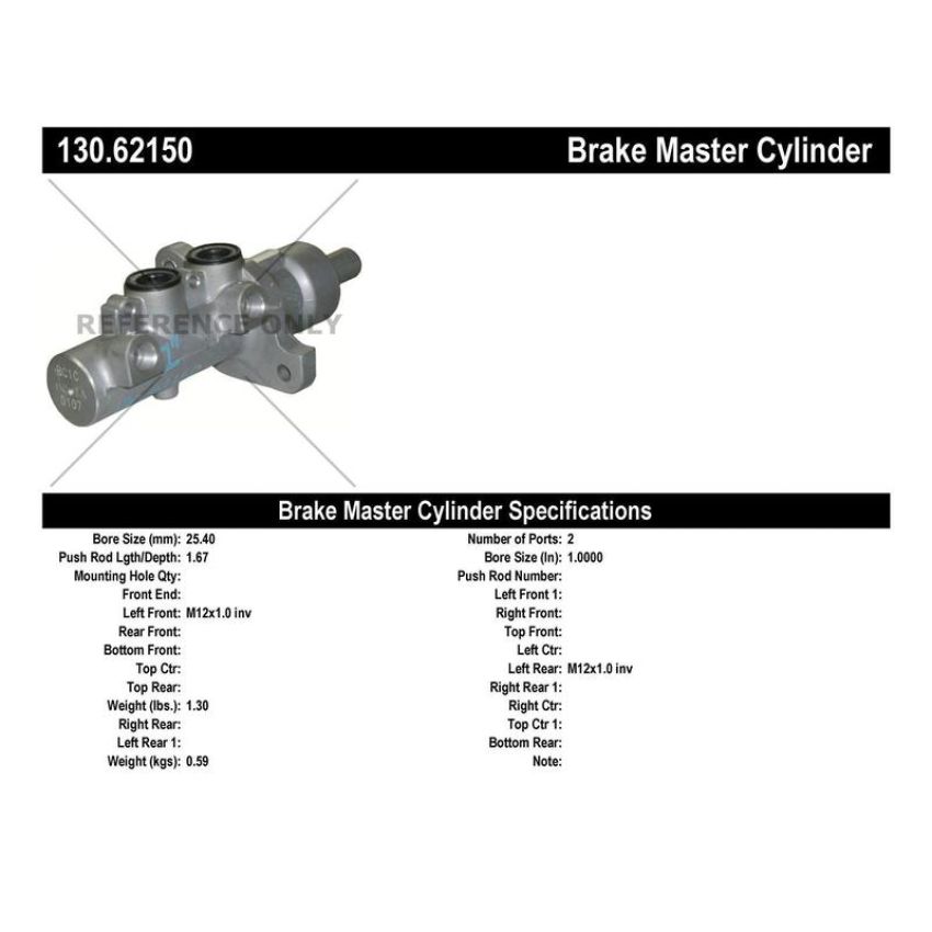 CENTRIC PARTS 130.62150 Centric Premium Brake Master Cylinder
