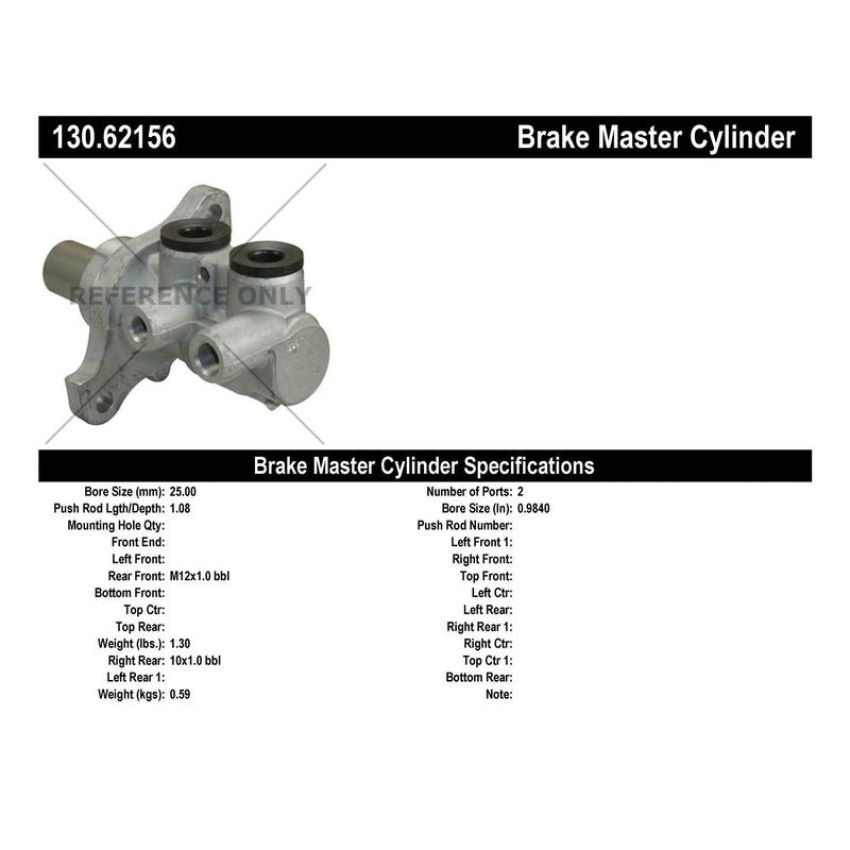 CENTRIC PARTS 130.62156 Centric Premium Brake Master Cylinder