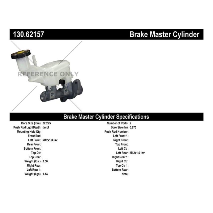 CENTRIC PARTS 130.62157 Centric Premium Brake Master Cylinder