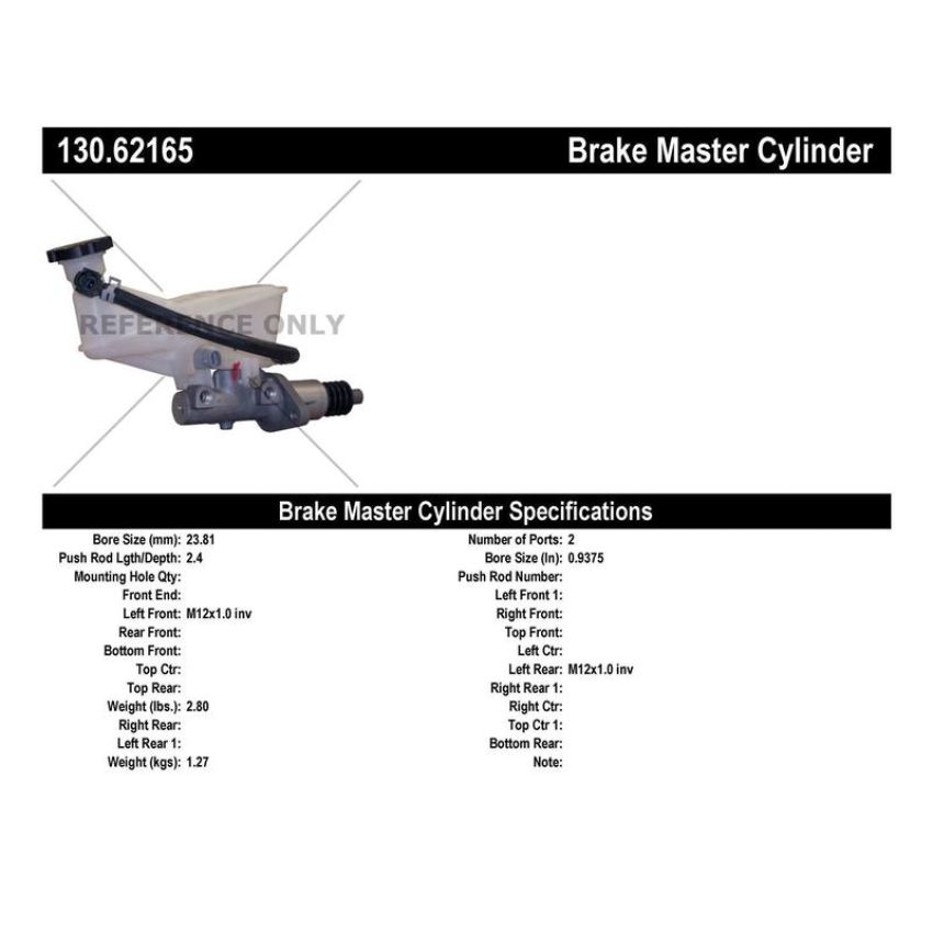 CENTRIC PARTS 130.62165 Centric Premium Brake Master Cylinder