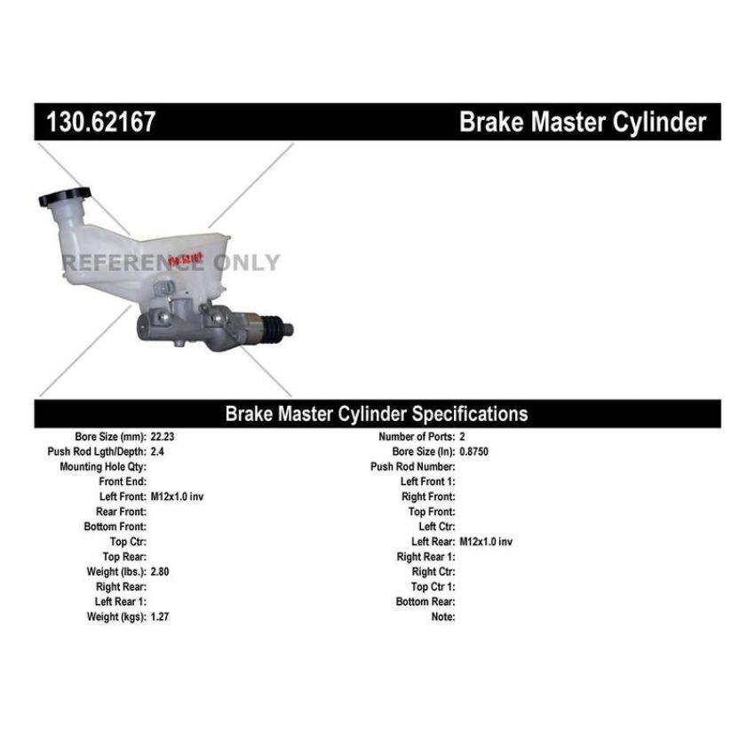 CENTRIC PARTS 130.62167 Centric Premium Brake Master Cylinder