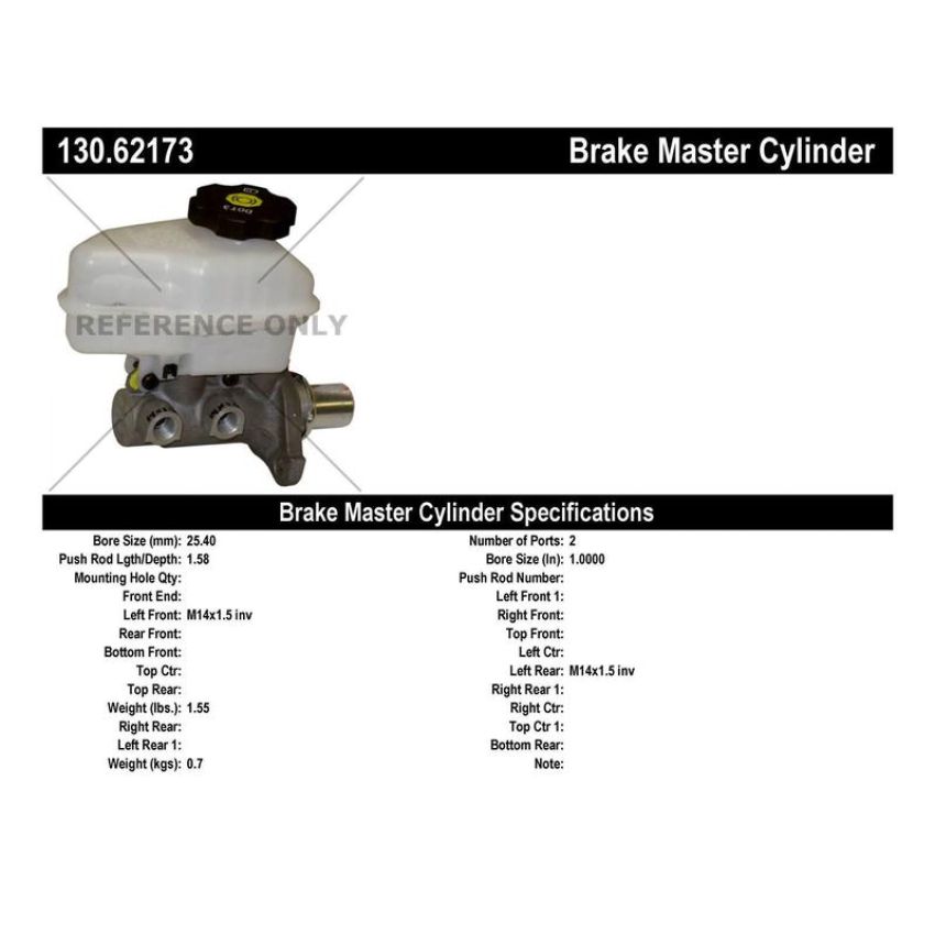 CENTRIC PARTS 130.62173 Centric Premium Brake Master Cylinder