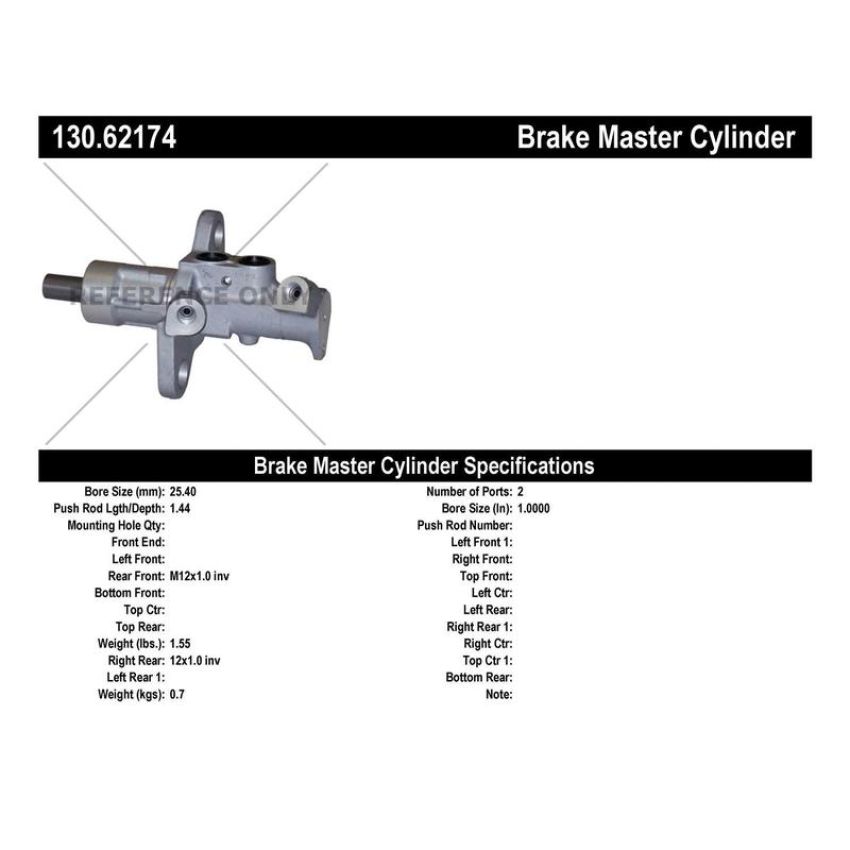 CENTRIC PARTS 130.62174 Centric Premium Brake Master Cylinder