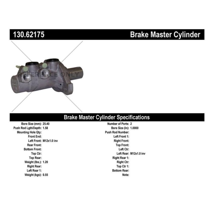 CENTRIC PARTS 130.62175 Centric Premium Brake Master Cylinder