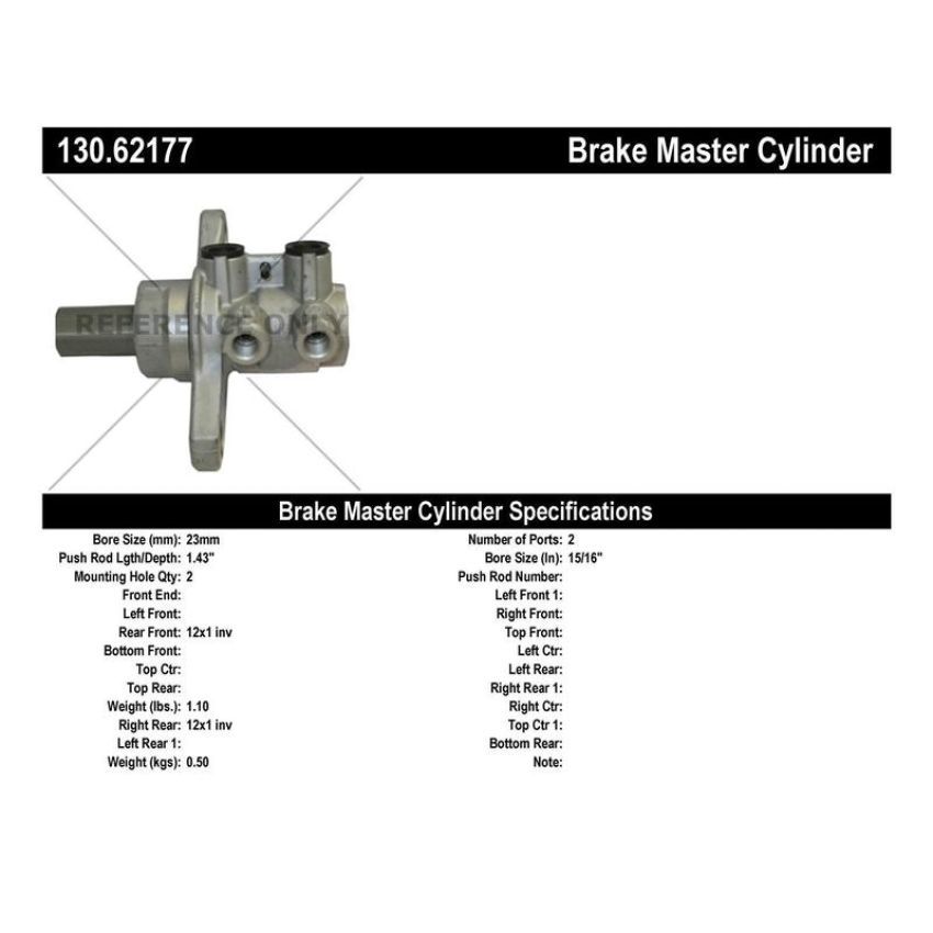CENTRIC PARTS 130.62177 Centric Premium Brake Master Cylinder