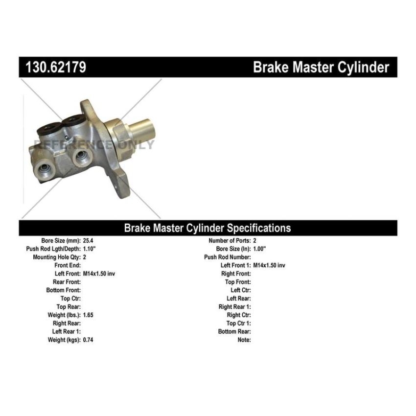 CENTRIC PARTS 130.62179 Centric Premium Brake Master Cylinder