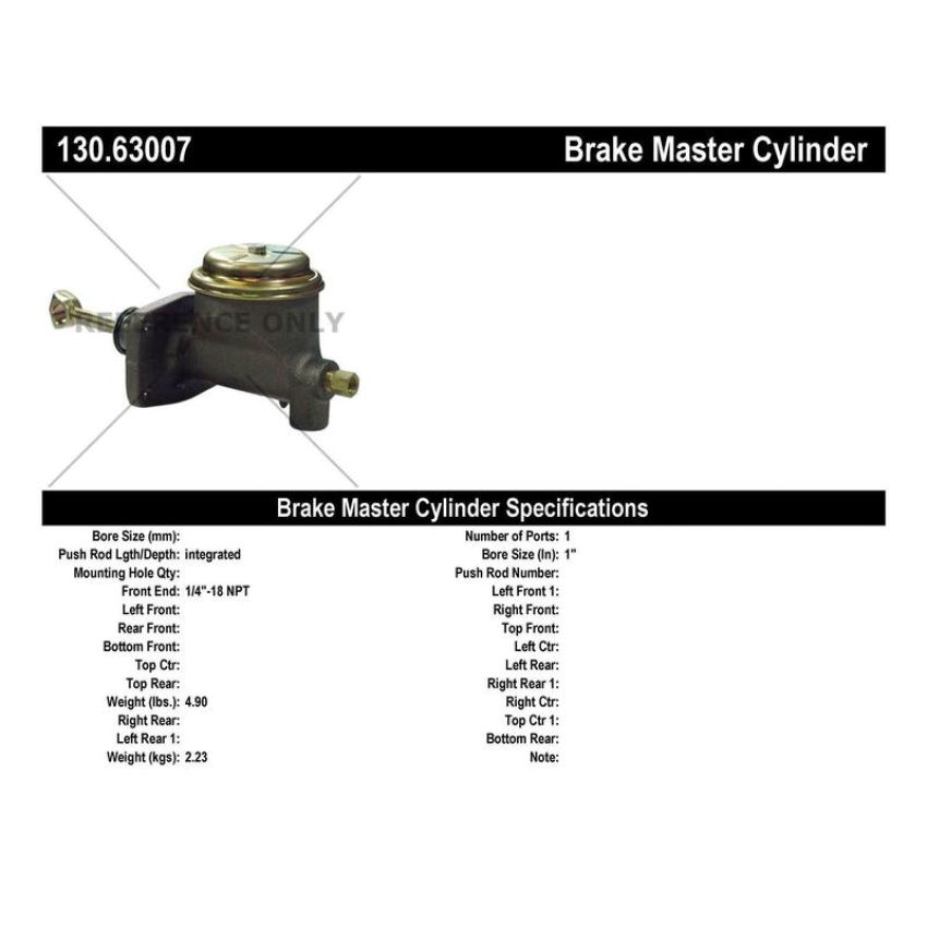 CENTRIC PARTS 130.63007 Centric Premium Brake Master Cylinder
