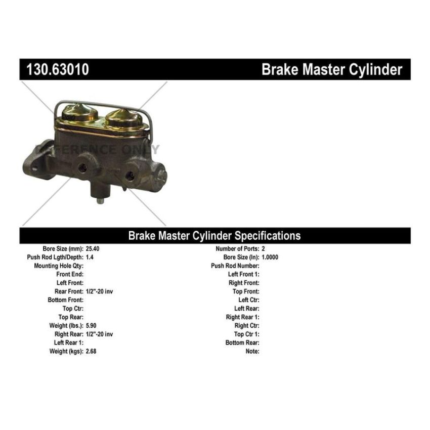 CENTRIC PARTS 130.63010 Centric Premium Brake Master Cylinder