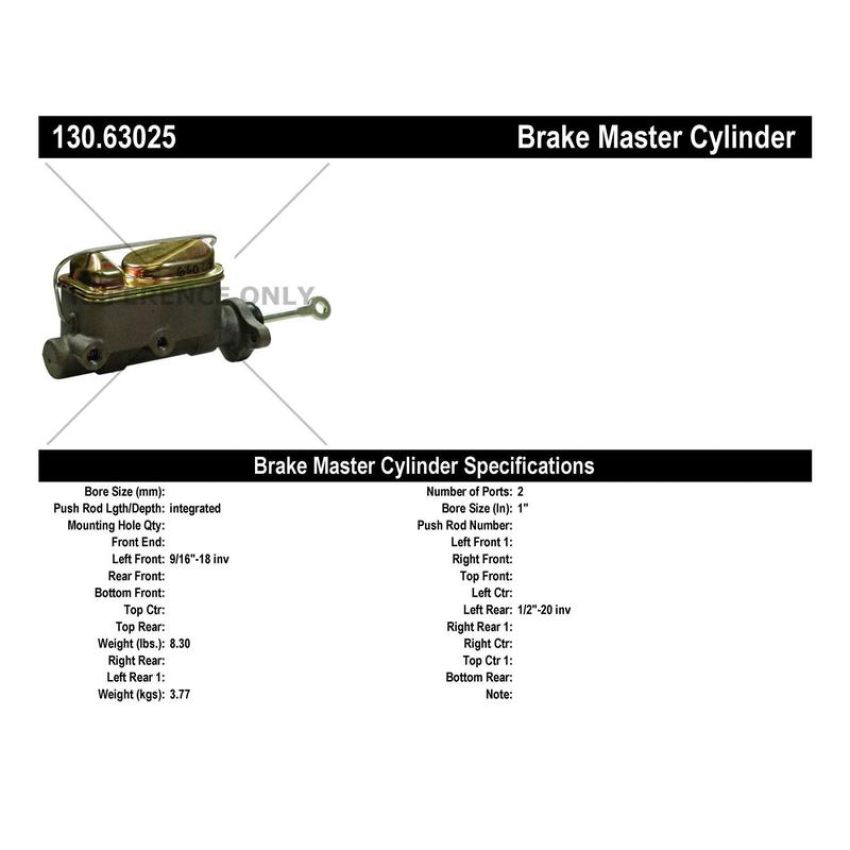 CENTRIC PARTS 130.63025 Centric Premium Brake Master Cylinder