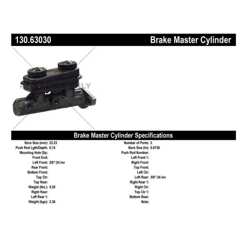 CENTRIC PARTS 130.63030 Centric Premium Brake Master Cylinder