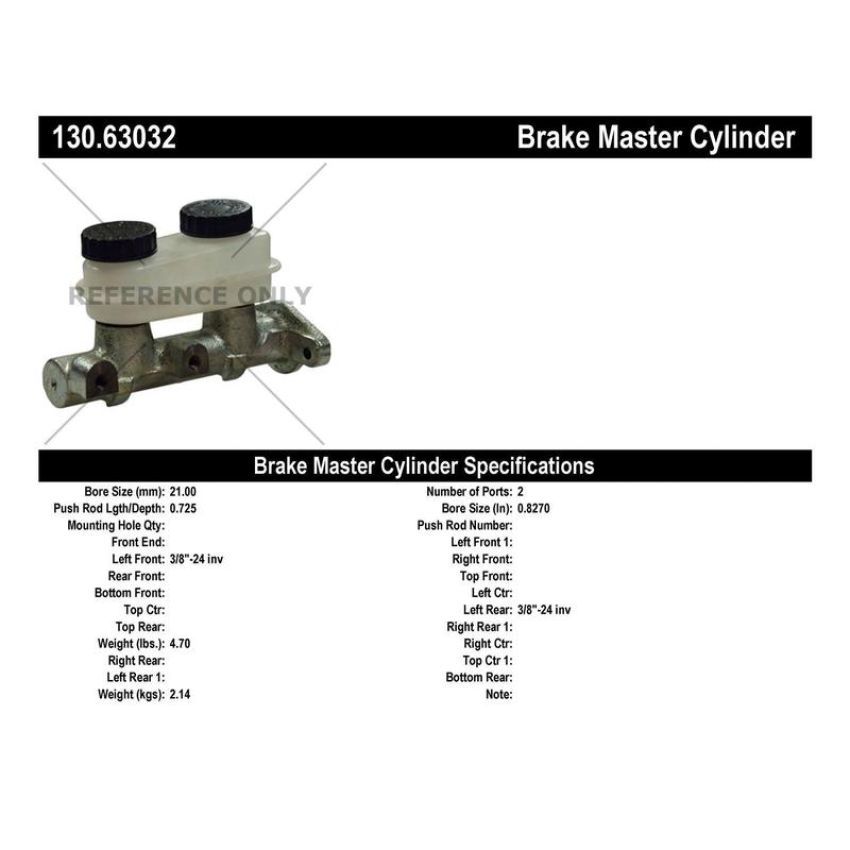 CENTRIC PARTS 130.63032 Centric Premium Brake Master Cylinder