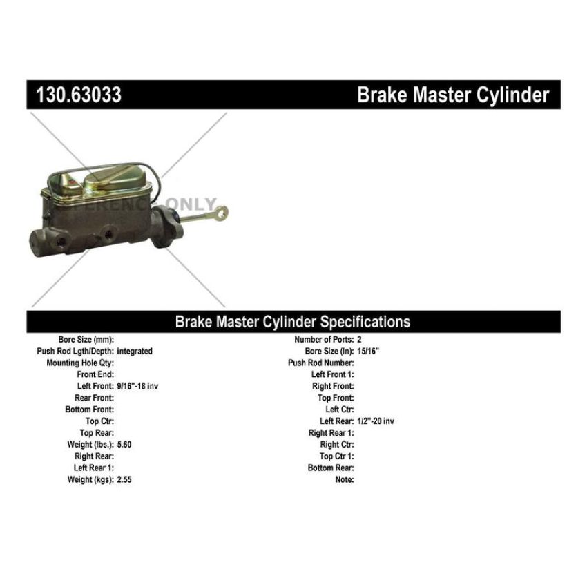 CENTRIC PARTS 130.63033 Centric Premium Brake Master Cylinder