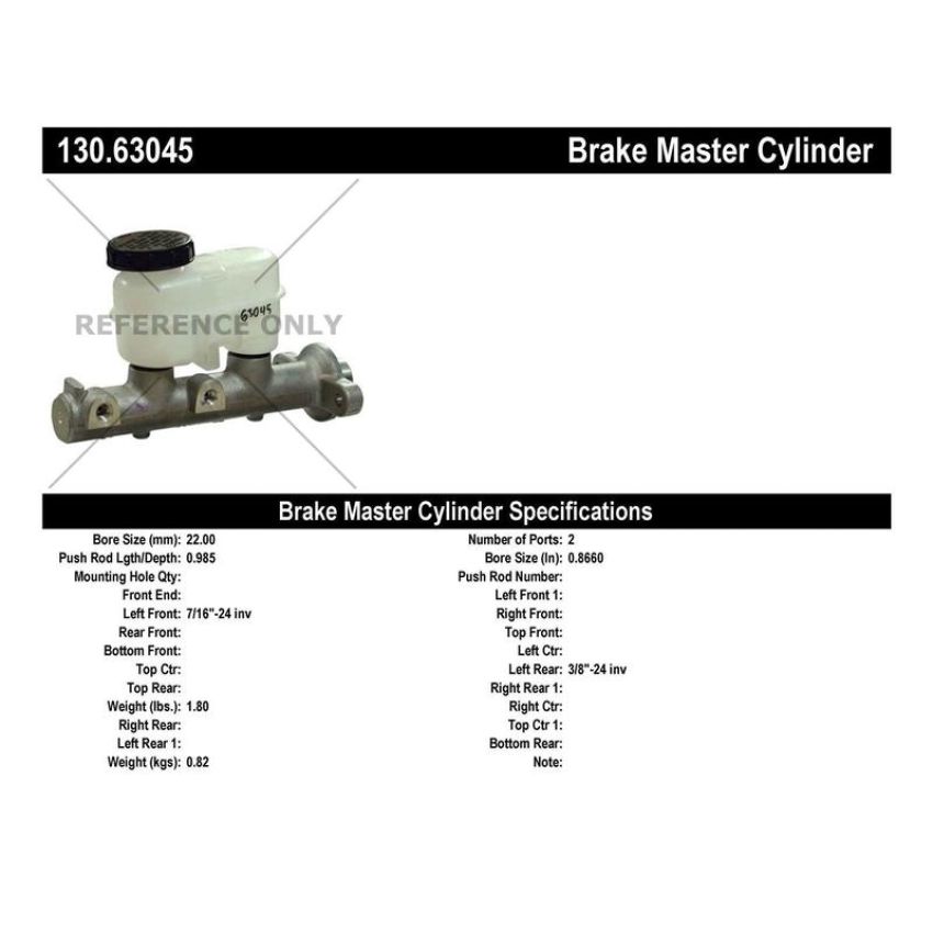CENTRIC PARTS 130.63045 Centric Premium Brake Master Cylinder