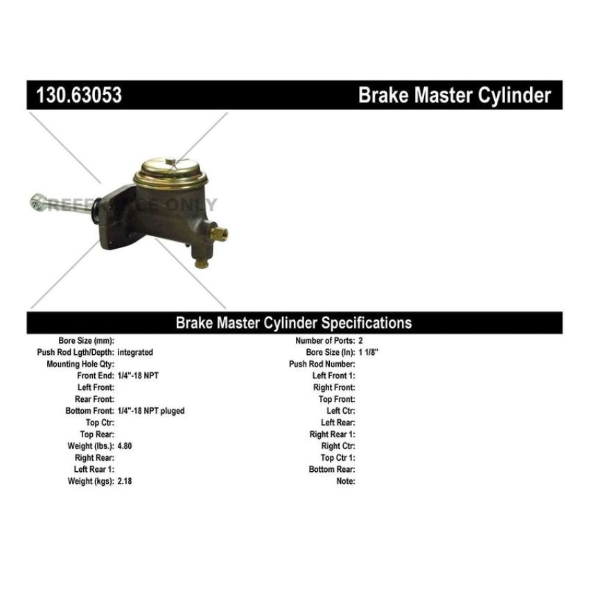 CENTRIC PARTS 130.63053 Centric Premium Brake Master Cylinder